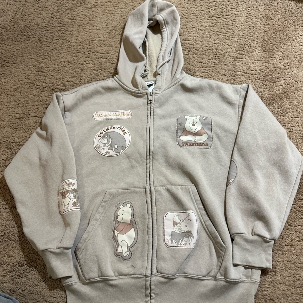 Disney Winnie The Pooh Women’s Full Zip Character Hooded Jacket Oversized XS - Picture 2 of 10